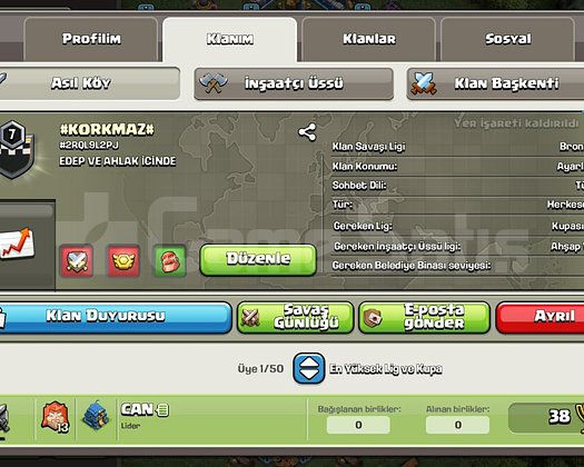 KORKUSUZLAR İSİMLİ TÜRKÇE 7 LEVEL KLAN