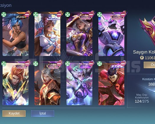 2 Legend Kostümlü Epic Baseli Saygın 3 Hesap