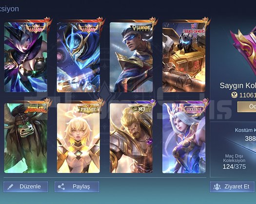 2 Legend Kostümlü Epic Baseli Saygın 3 Hesap