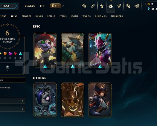 EUW Unranked | 6 Kostüm - 25K Mö | LoL Hesap