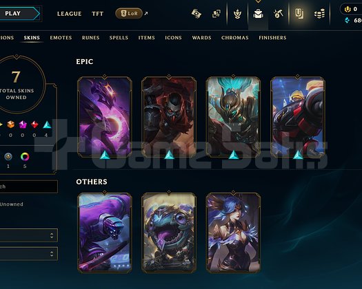 EUW Silver 3 | 7 Kostüm - 61 Hero | LoL Hesap