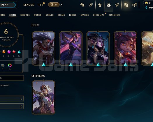 EUW Gold 4 | 6 Kostüm - 65 Hero | LoL Hesap
