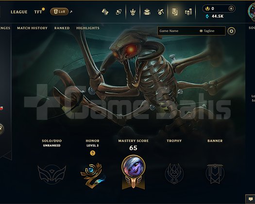 EUW 27 LEVEL HANDMADE CHOGATH SKIN 44.5K MAVİ ÖZ