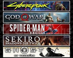 Cyberpunk + GOW + Spider 1 + Sekiro + Tsushima