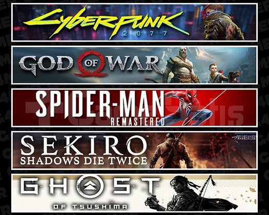 Cyberpunk + GOW + Spider 1 + Sekiro + Tsushima