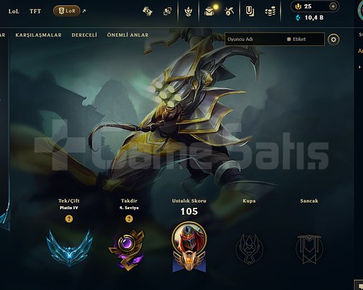 TR PLAT4 19 SKIN VE 1 KOSTÜM KRISTALİ 10K MAVİ ÖZ