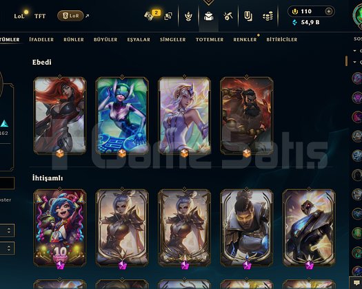 374 KOSTÜM 55K ÖZ 569LVL EFSANE DOLU TR HESAP