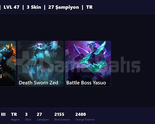 TR / 47 LVL + 3 SKİN + BRONZE III !!