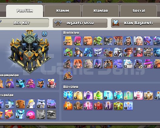 DOLU DOLU CLASH OF CLANS HESABI