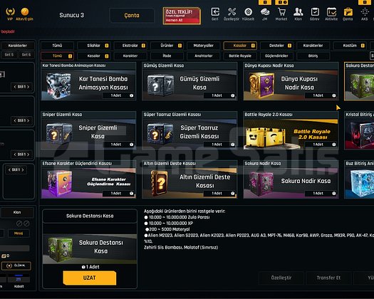 Sınırsızlı 39K Materyalli 52 Seviye Zula Hesabı