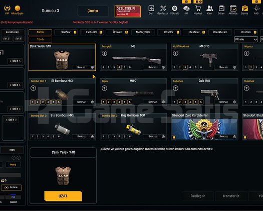 Sınırsızlı 39K Materyalli 52 Seviye Zula Hesabı