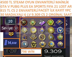 30 MADALYALI 6 LV FACEİT 9.309 CS 2 SAATLİ SERİ MA