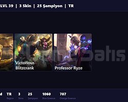 TR / 39 LVL + 3 SKİN + GOLD MMR !!!