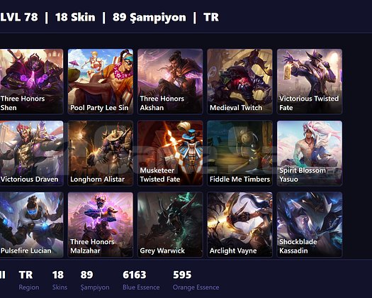 TR / 78 LVL + 18 SKİN + SILVER III !!