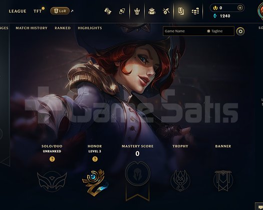 EUW Unranked | 1 Kostüm | LoL Hesap