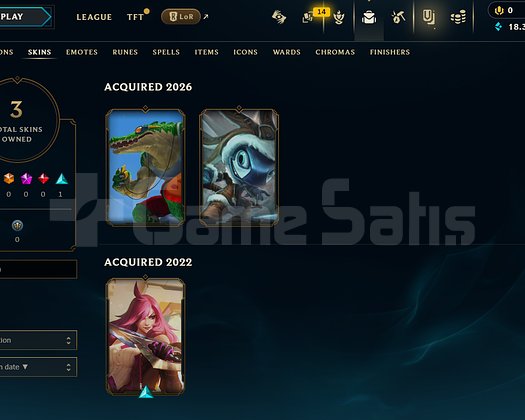 EUW Unranked | 3 Kostüm - 18K Mö | Dereceli Hazır