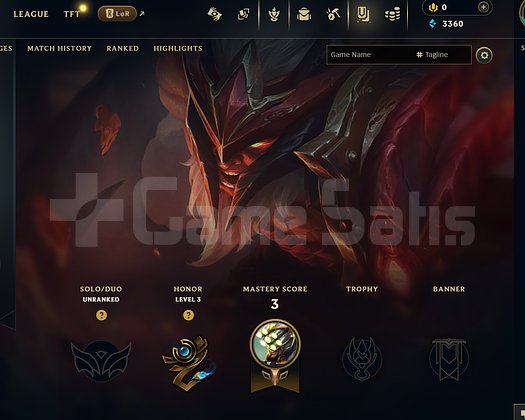EUW Unranked | 3 Kostüm - 39 Hero | LoL Hesap