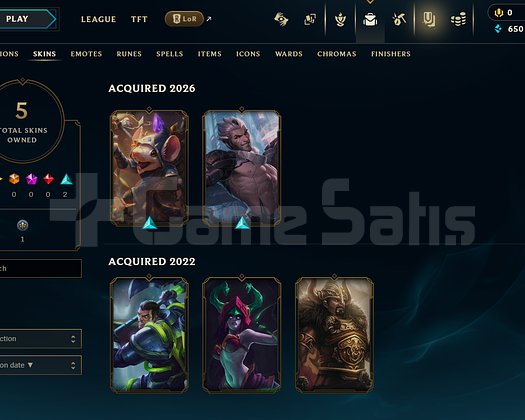 EUW Unranked | 5 Kostüm - 36 Hero | LoL Hesap