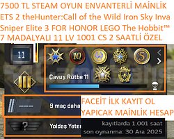 7 MADALYALI 11 LV+FACEİT Sniper Elite 3 FOR HONOR