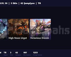 TR / 36 LVL + 3 SKİN + GOLD MMR !!