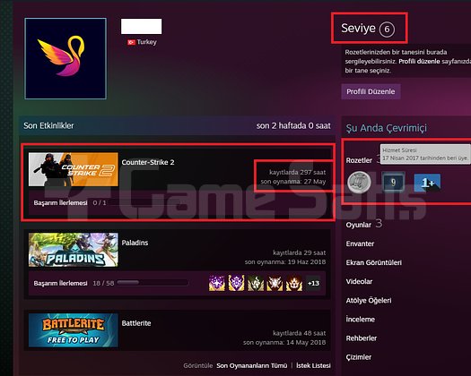 TR HESAP+FACEİT+3  MADALYA 96 WİN 297 SAAT SEÇKİN
