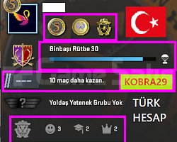 TR HESAP+FACEİT+3 MADALYA 96 WİN 297 SAAT SEÇKİN