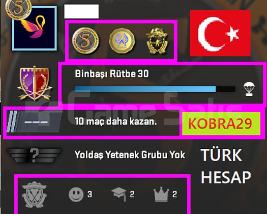 TR HESAP+FACEİT+3  MADALYA 96 WİN 297 SAAT SEÇKİN