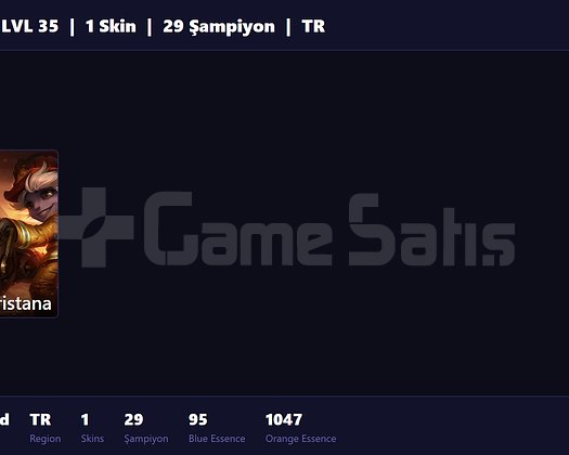 TR / 35 LVL + 1 SKİN + UNRANKED !!