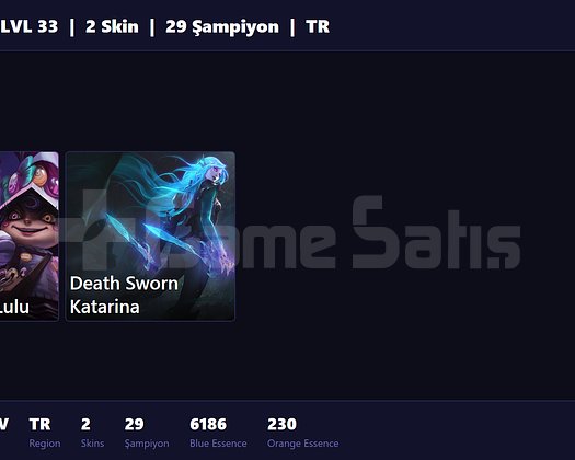 TR / 33 LVL + 2 SKİN + SILVER IV !!