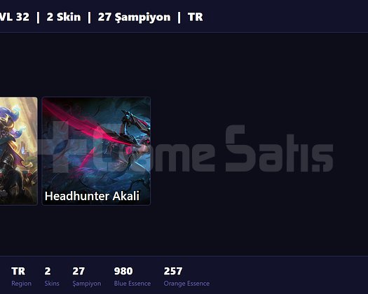 TR / 32 LVL + 2 SKİN + SILVER I + MAİL ONAYSIZ !!