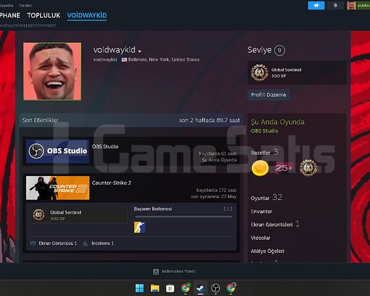 43 OYUNLU STEAM HESABI + CS PRE + SKİN