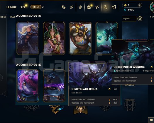 EUW 8 SKIN HANDMADE 23 LEVEL IRELIA MASTER YI