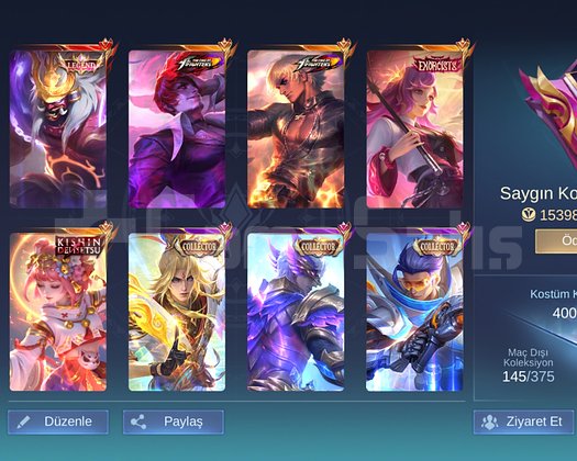 Max 100 yıldız LEGEND Franco 150bin puanlı