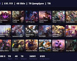 TR / 113 LVL + 48 SKİN + PLATINUM II !!