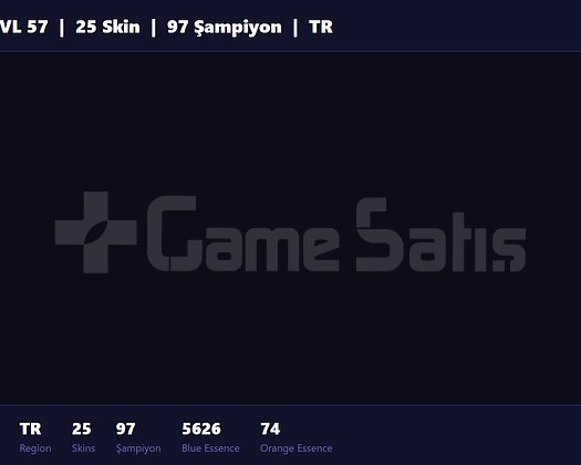 TR / 57 LVL + 25 SKİN + GOLD IV !!