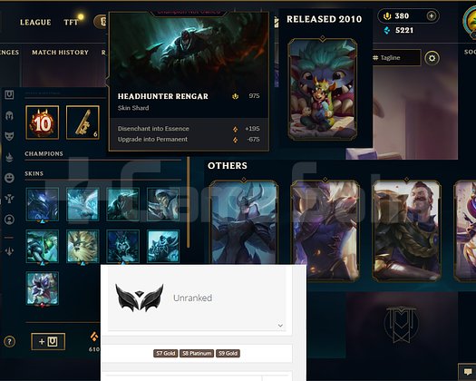 EUW UNRANKED 14 SKIN 380RP 46 LEVEL ESKİ HESAP