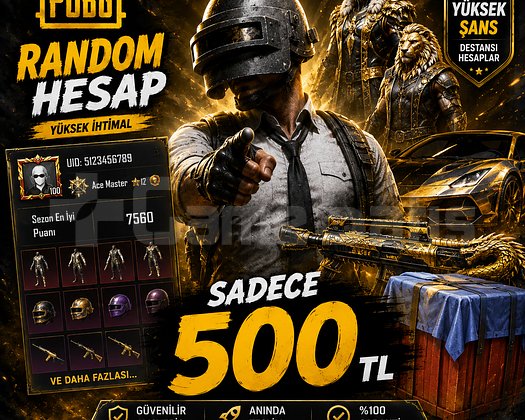 PUBG RANDOM HESAP 500 TL