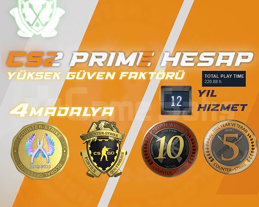 4 MADALYA + 12 YIL HIZMET + FACEIT / 221 SAAT