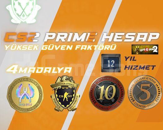 4 MADALYA + 12 YIL HIZMET + FACEIT / FRESH / L4D2