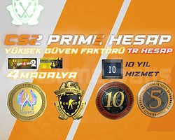 TR HESAP 4 MADALYA + 10 YIL HIZMET + FACEIT + L4D2