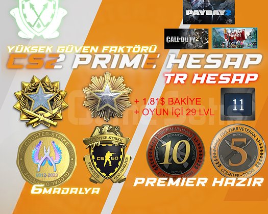 TR HESAP/6 MADALYA+664SAAT+ 11 YIL +FACEIT+ 3 OYUN
