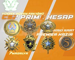 7 MADALYA + 1055 SAAT + FACEIT + PREMIER HAZIR CS2