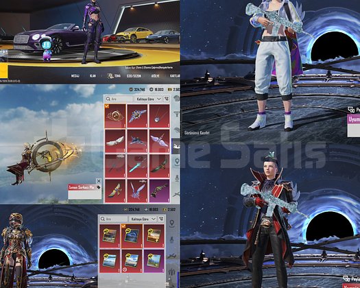 14 Nihai 170 Destansı 8 Spor Arabalı PUBG Hesabı