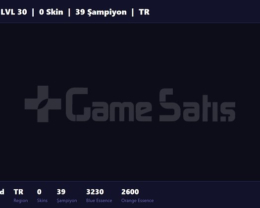 TR / 30 LVL + 0 SKİN + FRESH + RANK HAZIR !!