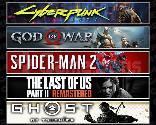 Cyberpunk + GOW + Spider 2 + TLOU2 + Tsushima