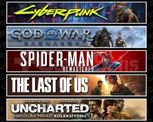 Cyberpunk + Ragnarök + Spider 1 + TLOU1 +Uncharted