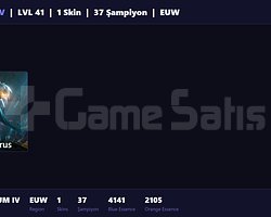 EUW / 41 LVL + 1 SKİN + PLATINUM IV !!