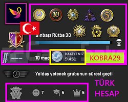 TR HESAP+15K OYUN+ 8 MADALYA 436 WİN 1025 SAAT