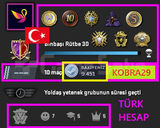 TR HESAP+15K OYUN+ 8 MADALYA 436 WİN 1025 SAAT