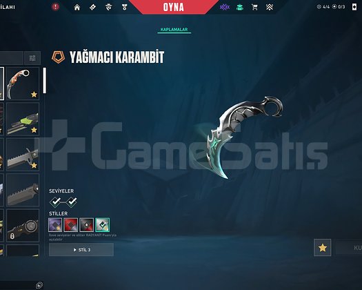 Yağmacı karambit + Gaia vandal + 1571 VP